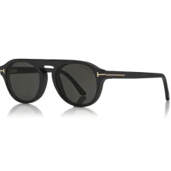 Tom Ford - Round Opticals Sunglasses - Round Optical Sunglasses - Matte Black - FT5533-B - Sunglasses - Tom Ford Eyewear - Avvenice