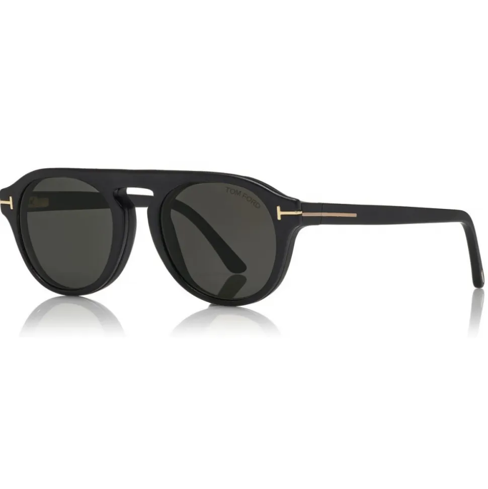 Tom Ford - Round Opticals Sunglasses - Round Optical Sunglasses - Matte Black - FT5533-B - Sunglasses - Tom Ford Eyewear - Avvenice
