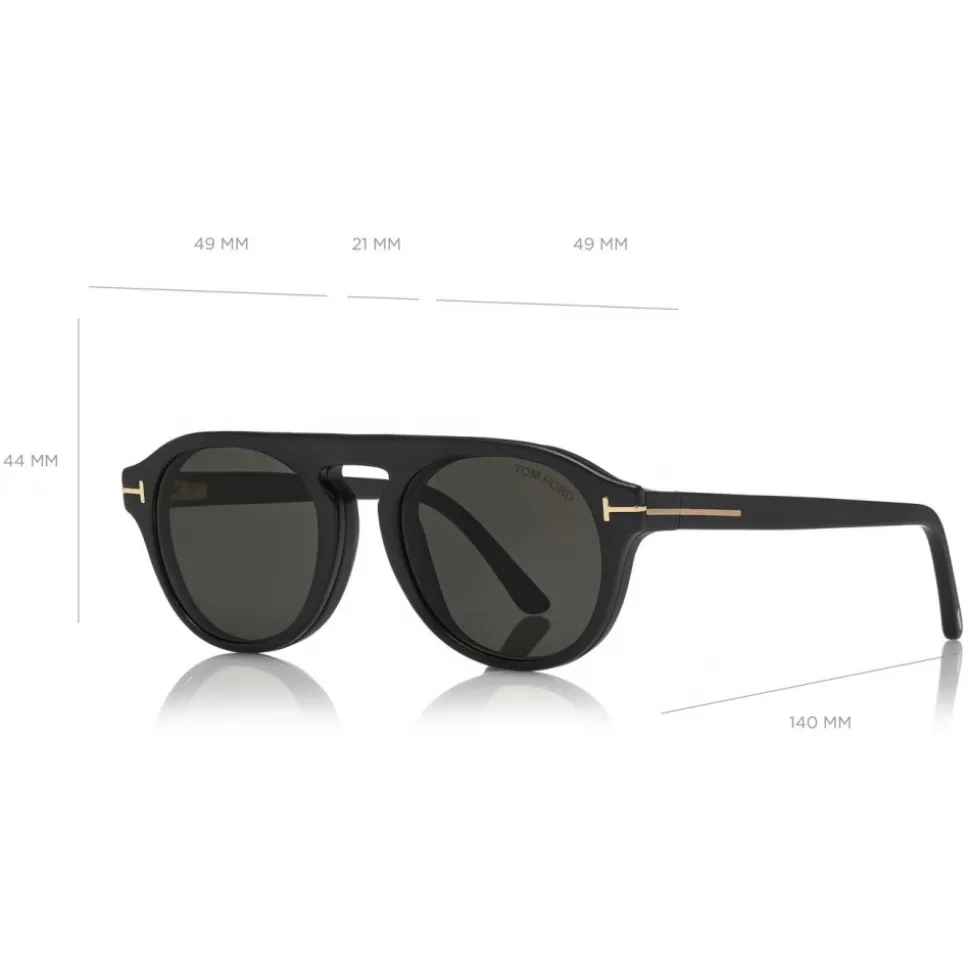 Tom Ford - Round Opticals Sunglasses - Round Optical Sunglasses - Matte Black - FT5533-B - Sunglasses - Tom Ford Eyewear - Avvenice