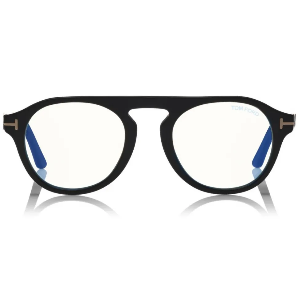 Tom Ford - Round Opticals Sunglasses - Round Optical Sunglasses - Matte Black - FT5533-B - Sunglasses - Tom Ford Eyewear - Avvenice