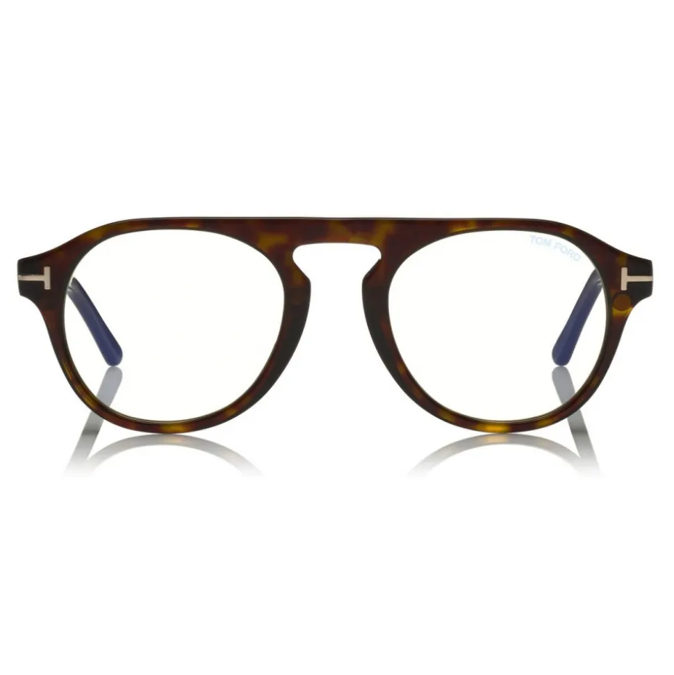 Tom Ford - Round Opticals Sunglasses - Round Optical Sunglasses - Dark Havana - FT5533-B - Sunglasses - Tom Ford Eyewear - Avvenice