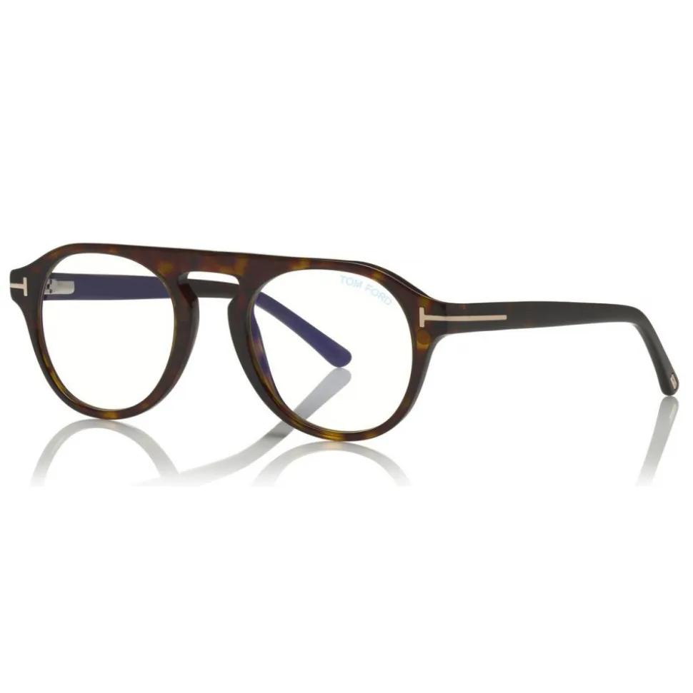 Tom Ford - Round Opticals Sunglasses - Round Optical Sunglasses - Dark Havana - FT5533-B - Sunglasses - Tom Ford Eyewear - Avvenice