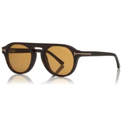 Tom Ford - Round Opticals Sunglasses - Round Optical Sunglasses - Dark Havana - FT5533-B - Sunglasses - Tom Ford Eyewear - Avvenice