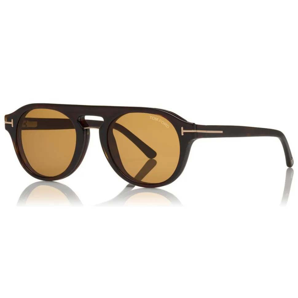 Tom Ford - Round Opticals Sunglasses - Round Optical Sunglasses - Dark Havana - FT5533-B - Sunglasses - Tom Ford Eyewear - Avvenice