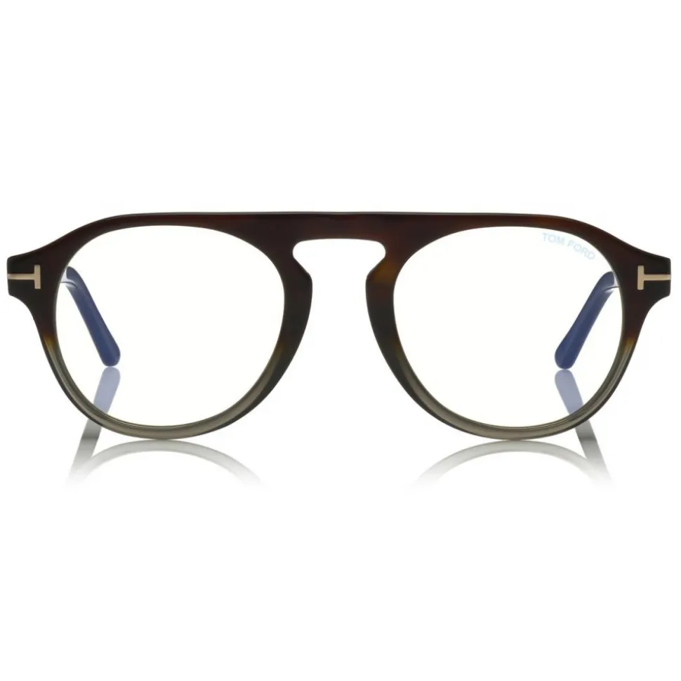 Tom Ford - Round Opticals Sunglasses - Round Optical Sunglasses - Grey Havana - FT5533-B - Sunglasses - Tom Ford Eyewear - Avvenice