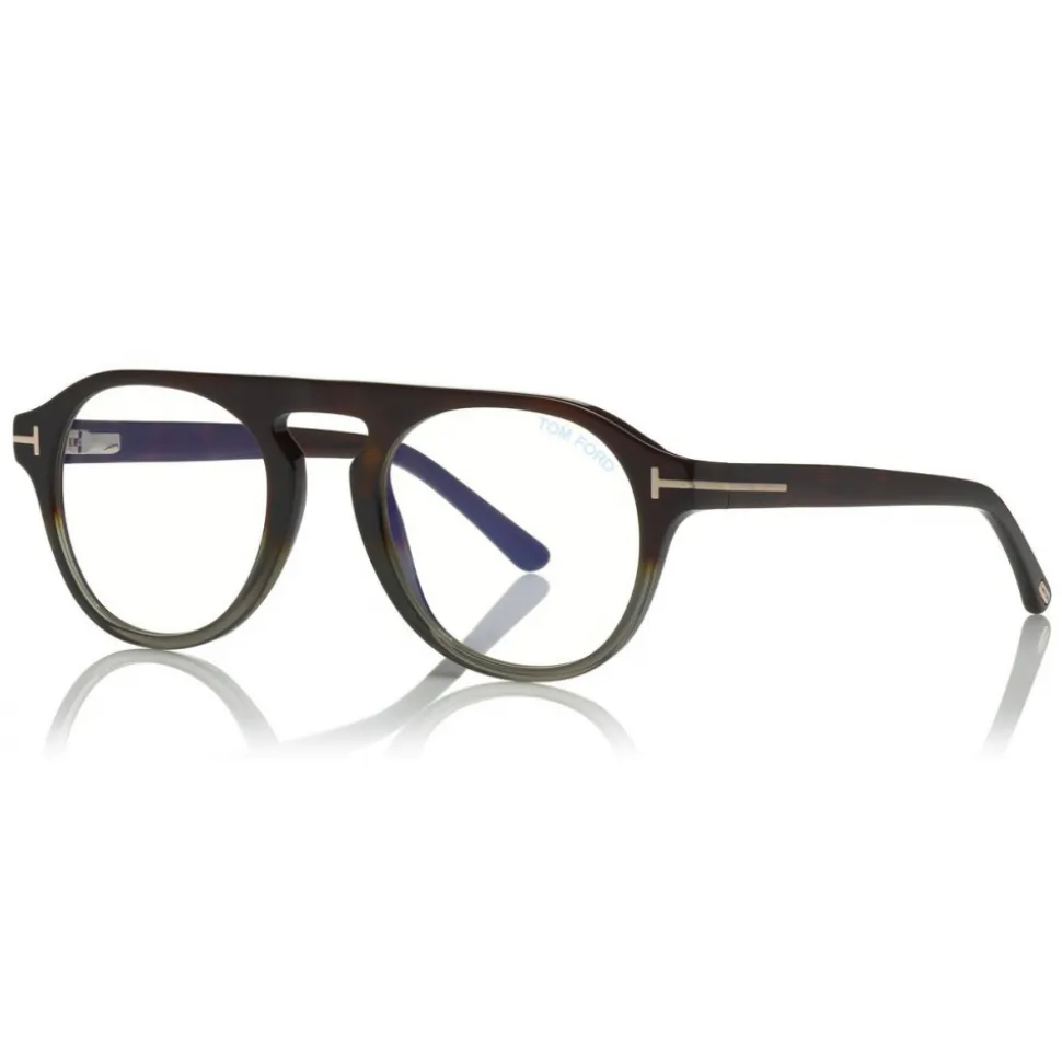 Tom Ford - Round Opticals Sunglasses - Round Optical Sunglasses - Grey Havana - FT5533-B - Sunglasses - Tom Ford Eyewear - Avvenice