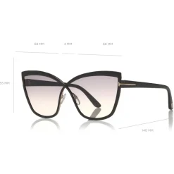 Tom Ford - Sandrine Sunglasses - Butterfly Acetate and Metal Sunglasses - Black - FT0715 - Sunglasses - Tom Ford Eyewear - Avvenice