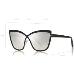 Tom Ford - Sandrine Sunglasses - Butterfly Metal Sunglasses - Black Smoke - FT0715 - Sunglasses - Tom Ford Eyewear - Avvenice