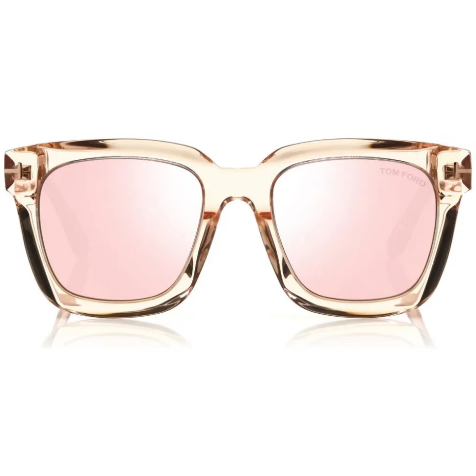 Tom Ford - Sari Sunglasses - Squared Acetate Sunglasses - Pink - FT0690 - Sunglasses - Tom Ford Eyewear - Avvenice
