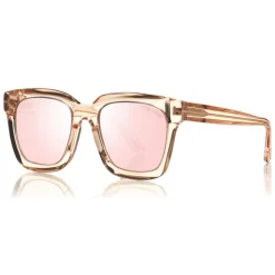 Tom Ford - Sari Sunglasses - Squared Acetate Sunglasses - Pink - FT0690 - Sunglasses - Tom Ford Eyewear - Avvenice
