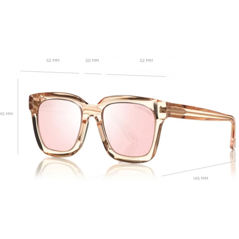 Tom Ford - Sari Sunglasses - Squared Acetate Sunglasses - Pink - FT0690 - Sunglasses - Tom Ford Eyewear - Avvenice