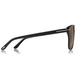 Tom Ford - Shelton Sunglasses - Square Acetate Sunglasses - Shiny Black Brown - FT0679 - Sunglasses - Tom Ford Eyewear - Avvenice