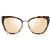Tom Ford - Simona Sunglasses - Cat-Eye Acetate Sunglasses - Dark Havana Silver - FT0717 - Sunglasses - Tom Ford Eyewear - Avvenice