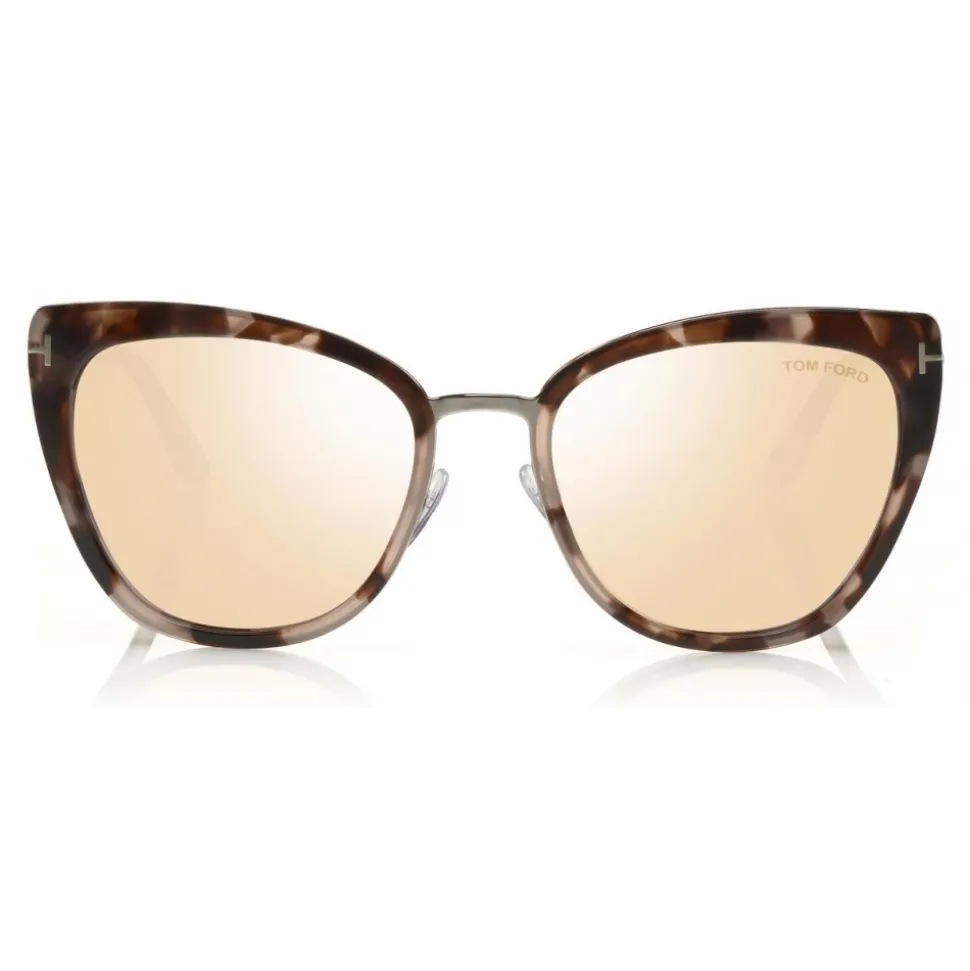 Tom Ford - Simona Sunglasses - Cat-Eye Acetate Sunglasses - Dark Havana Silver - FT0717 - Sunglasses - Tom Ford Eyewear - Avvenice
