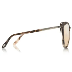 Tom Ford - Simona Sunglasses - Cat-Eye Acetate Sunglasses - Dark Havana Silver - FT0717 - Sunglasses - Tom Ford Eyewear - Avvenice