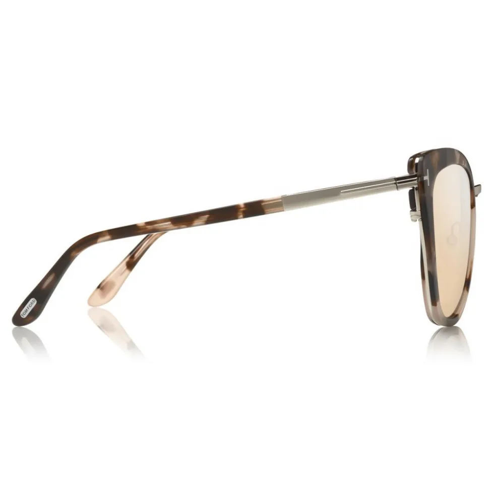 Tom Ford - Simona Sunglasses - Cat-Eye Acetate Sunglasses - Dark Havana Silver - FT0717 - Sunglasses - Tom Ford Eyewear - Avvenice