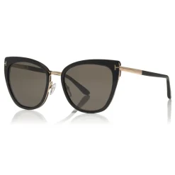 Tom Ford - Simona Sunglasses - Cat-Eye Acetate Sunglasses - Black - FT0717 - Sunglasses - Tom Ford Eyewear - Avvenice