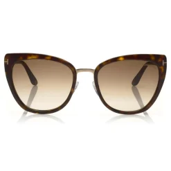 Tom Ford - Simona Sunglasses - Cat-Eye Acetate Sunglasses - Dark Havana - FT0717 - Sunglasses - Tom Ford Eyewear - Avvenice