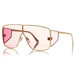 Tom Ford - Spector Sunglasses - Oversize Rectangular Acetate Sunglasses - FT0708 - Pink - Tom Ford Eyewear - Avvenice
