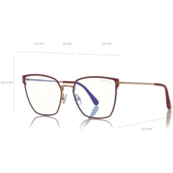 Tom Ford - Square Optical Glasses - Square Optical Glasses - Red - FT5574-B – Optical Glasses - Tom Ford Eyewear - Avvenice