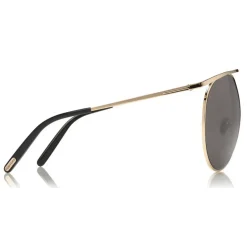 Tom Ford - Stevie Sunglasses - Round Metal Sunglasses - Shiny Rose Gold - FT0761 - Sunglasses - Tom Ford Eyewear - Avvenice