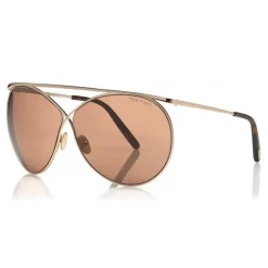 Tom Ford - Stevie Sunglasses - Round Metal Sunglasses - Gold - FT0761 - Sunglasses - Tom Ford Eyewear - Avvenice