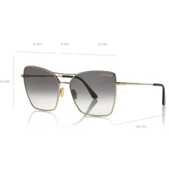 Tom Ford - Sye Sunglasses - Cat-Eye Metal Sunglasses - Gold - FT0738 - Sunglasses - Tom Ford Eyewear - Avvenice