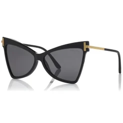 Tom Ford - Tallulah Sunglasses - Butterfly Acetate Sunglasses - Black - FT0767 - Sunglasses - Tom Ford Eyewear - Avvenice