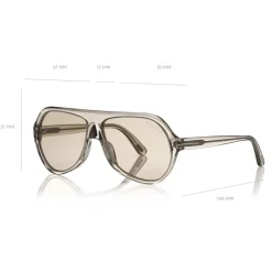 Tom Ford - Thomas Sunglasses - Pilot Acetate Sunglasses - FT0732 - Grey - Tom Ford Eyewear - Avvenice