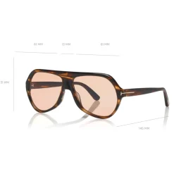 Tom Ford - Thomas Sunglasses - Pilot Acetate Sunglasses - FT0732 - Havana - Tom Ford Eyewear - Avvenice
