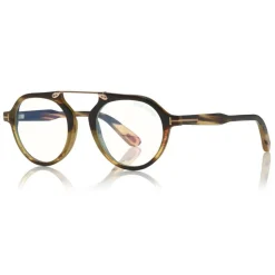 Tom Ford - Tom N.15 Sunglasses - Real Buffalo Horn Style Sunglasses - Brown - FT5561-P-B - Sunglasses - Tom Ford Eyewear - Avvenice