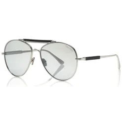 Tom Ford - Tom N.16 Sunglasses - Pilot Style Sunglasses - Silver - FT0704-P - Sunglasses - Tom Ford Eyewear - Avvenice