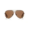 Tom Ford - Tom N.4 Sunglasses - Pilot Style Sunglasses - Rose Gold Brown - FT0488-P - Sunglasses - Tom Ford Eyewear - Avvenice