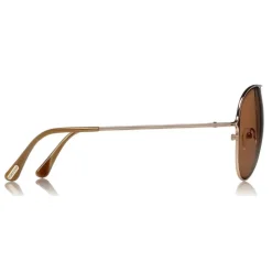 Tom Ford - Tom N.4 Sunglasses - Pilot Style Sunglasses - Rose Gold Brown - FT0488-P - Sunglasses - Tom Ford Eyewear - Avvenice