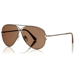 Tom Ford - Tom N.4 Sunglasses - Pilot Style Sunglasses - Rose Gold Brown - FT0488-P - Sunglasses - Tom Ford Eyewear - Avvenice