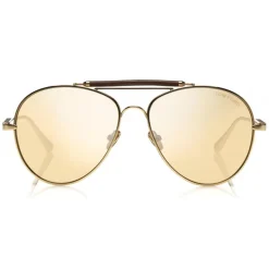 Tom Ford - Tom N.16 Sunglasses - Pilot Style Sunglasses - Gold Brown - FT0704-P - Sunglasses - Tom Ford Eyewear - Avvenice