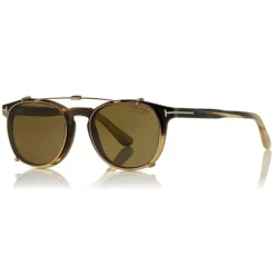 Tom Ford - Tom N.14 Sunglasses - Real Horn Squared Sunglasses - Light Brown - FT5498-P - Sunglasses - Tom Ford Eyewear - Avvenice