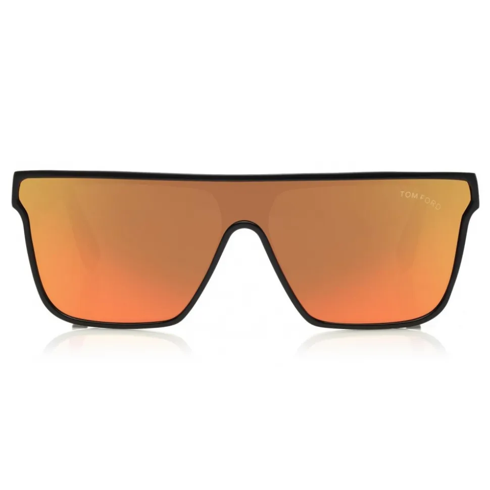 Tom Ford - Wyhat Sunglasses - Soft Rectangular Acetate Sunglasses - FT0709 - Black Orange - Tom Ford Eyewear - Avvenice