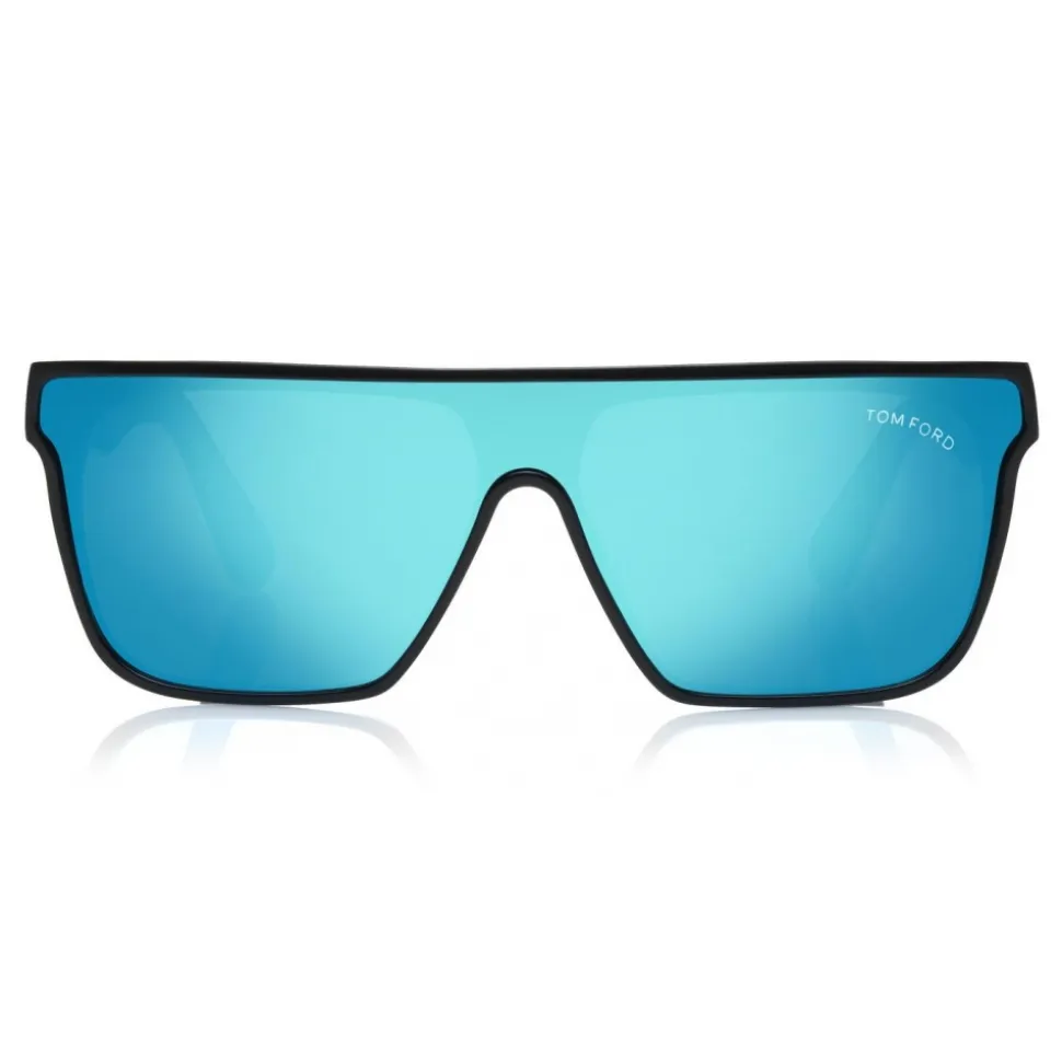 Tom Ford - Wyhat Sunglasses - Soft Rectangular Acetate Sunglasses - FT0709 - Black Light Blu - Tom Ford Eyewear - Avvenice