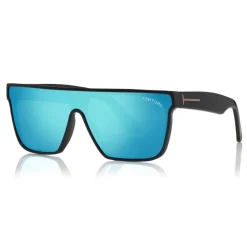Tom Ford - Wyhat Sunglasses - Soft Rectangular Acetate Sunglasses - FT0709 - Black Light Blu - Tom Ford Eyewear - Avvenice