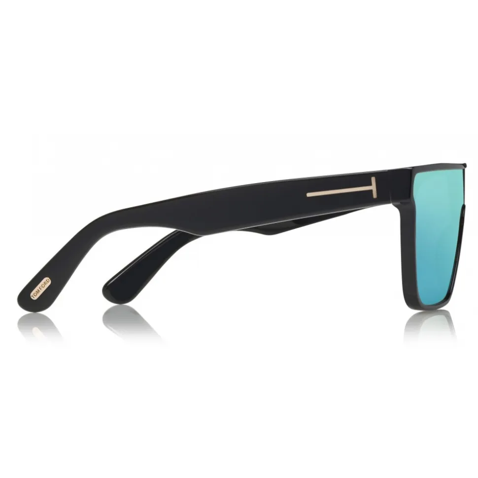 Tom Ford - Wyhat Sunglasses - Soft Rectangular Acetate Sunglasses - FT0709 - Black Light Blu - Tom Ford Eyewear - Avvenice