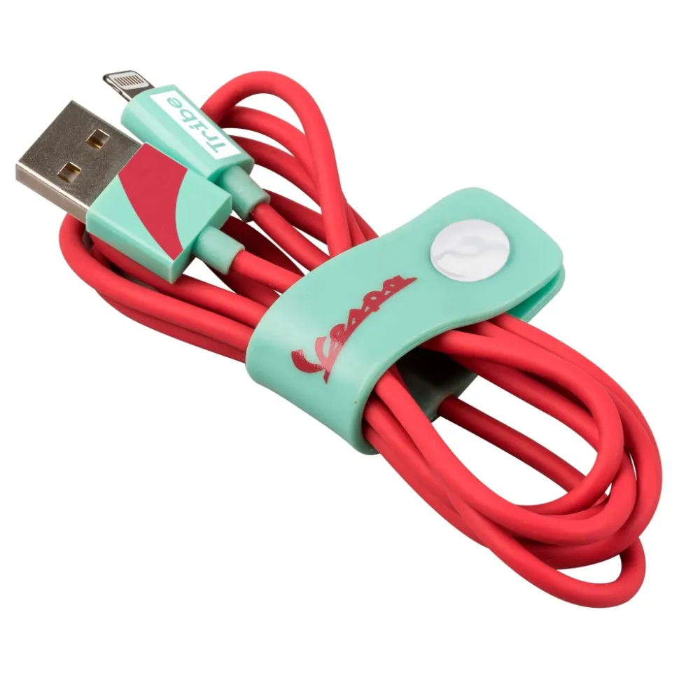 Tribe - Acquamarina - Vespa - Lightning USB Cable - Data Transmission and Charging for Apple, iPhone - MFi Certified - 120 cm - Avvenice