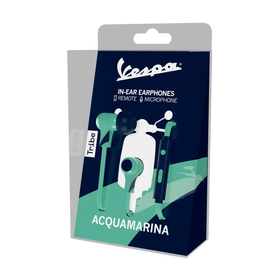 Tribe - Aquamarina - Vespa - Earphones with Microphone and Multifunctional Command - Smartphone - Avvenice