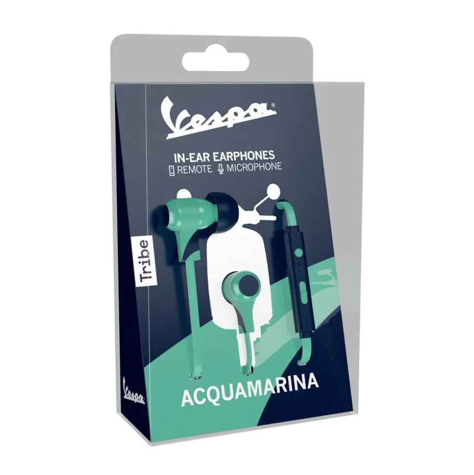 Tribe - Aquamarina - Vespa - Earphones with Microphone and Multifunctional Command - Smartphone - Avvenice