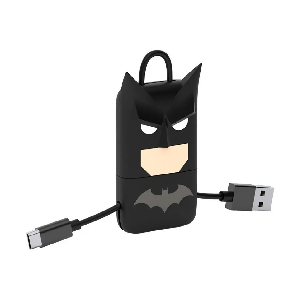 Tribe - Batman - DC Comics - Micro USB Cable - Keychain - Data and Charging for Android, Samsung, HTC, Nokia, Sony - 22 cm - Avvenice