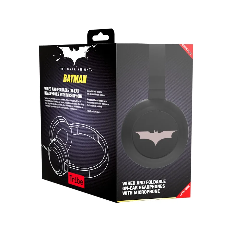 Tribe - Batman - DC Comics - Headphones with Foldable Microphone - 3.5 mm Jack - Smartphone, PC, PS4, Xbox - Avvenice