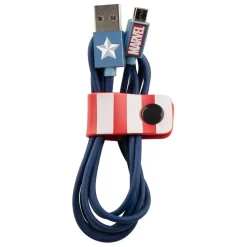 Tribe - Capitan America - Marvel - Micro USB Cable - Data and Charging for Android, Samsung, HTC, Nokia, Sony - 120 cm - Avvenice