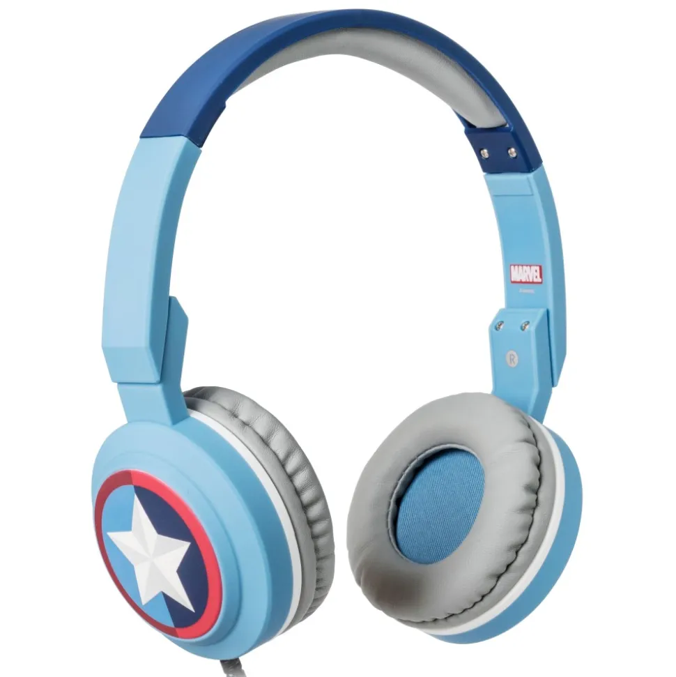 Tribe - Captain America - Marvel - Headphones with Foldable Microphone - 3.5 mm Jack - Smartphone, PC, PS4 and Xbox - Avvenice