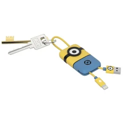 Tribe - Carl - Minions - Lightning USB Cable - Keychain - Data and Charging for Apple, iPhone - MFi Certified - 22 cm - Avvenice