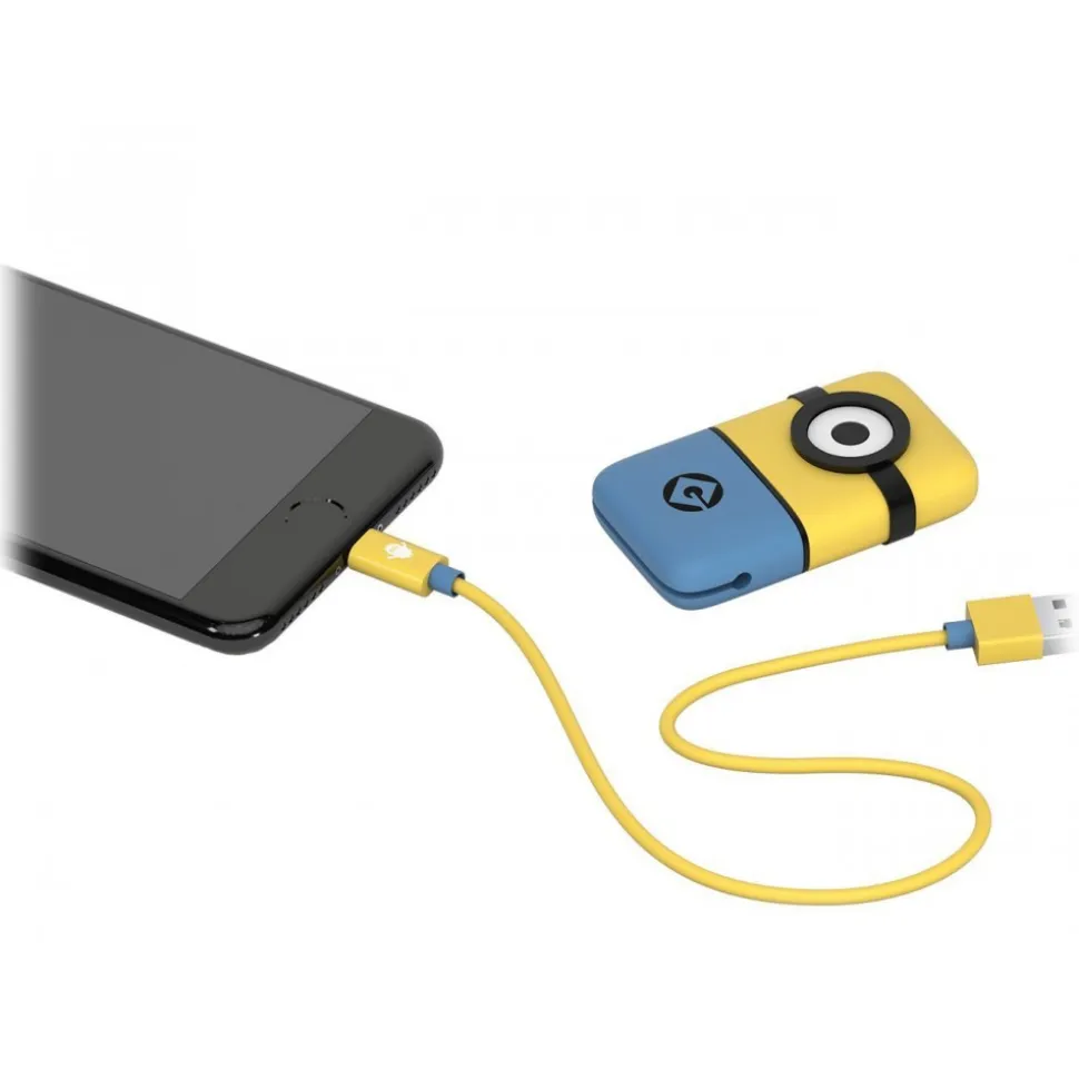 Tribe - Carl - Minions - Lightning USB Cable - Keychain - Data and Charging for Apple, iPhone - MFi Certified - 22 cm - Avvenice